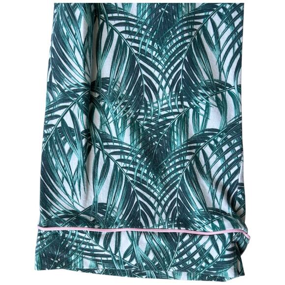 EUC Bedhead Classic Long Stretch Cotton Pajama Set Tropical Palms & Pink Large - Picture 5 of 8